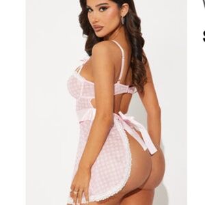 Picnic Date Mesh Open Back Babydoll